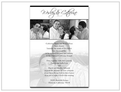 Type Postcard Design View pricing for our wedding invitation packages 