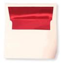red foil lined envelope