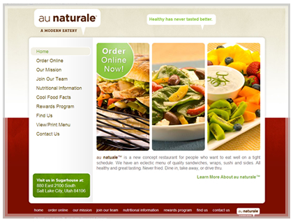 restaurant web design