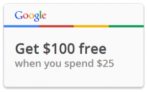 free $100 adwords coupon