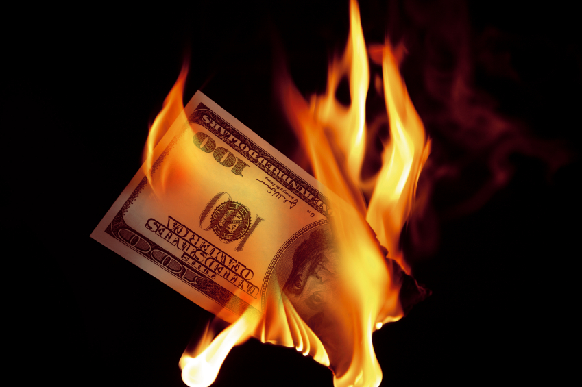 Burning money